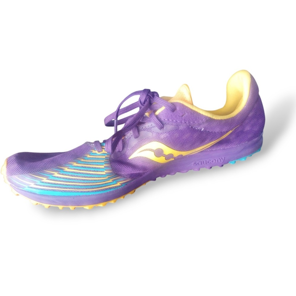 Saucony Kilkenny XC9 S19080-70 Purple Yellow Running Cleats Shoes Womens Size 9